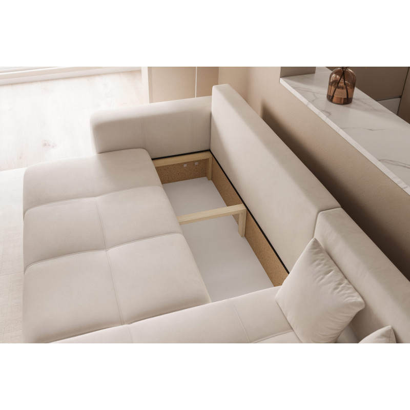 Narożnik tapicerowany PEDRO z funkcją spania i pojemnikiem