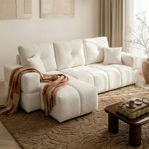 Narożnik tapicerowany BUENO z funkcją spania i pojemnikiem